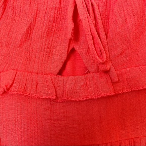 City Vibes Coral Tiered Ruffle Dress Size Small NWT - Picture 5 of 10